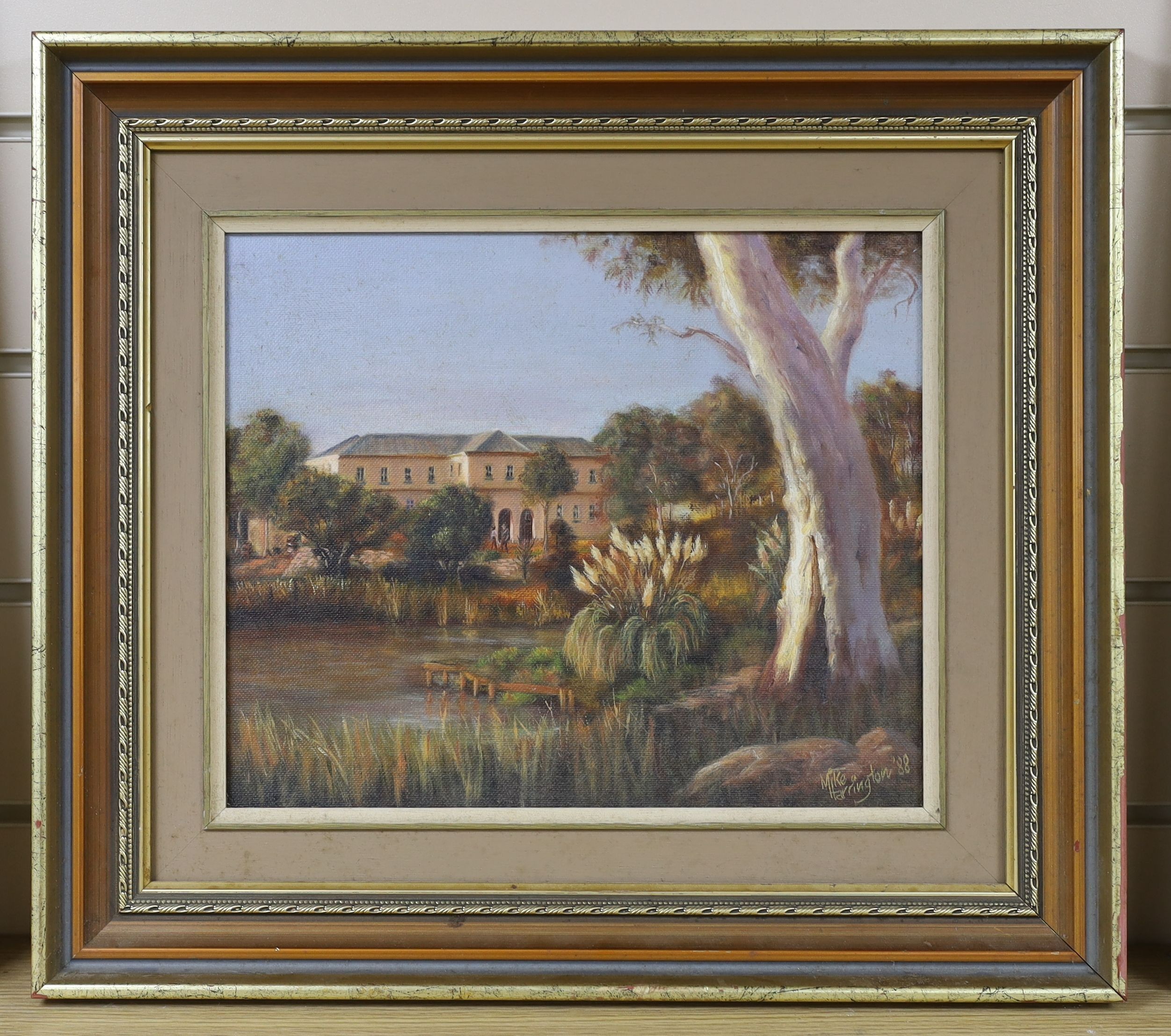 Mike Harrington, oil on board, 'Chateaux Yaldara, Barossa Valley, Australia', signed and dated '99, inscribed verso, 24 x 29cm
